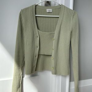 Wilfred Manila Cardigan and Tank in Sage